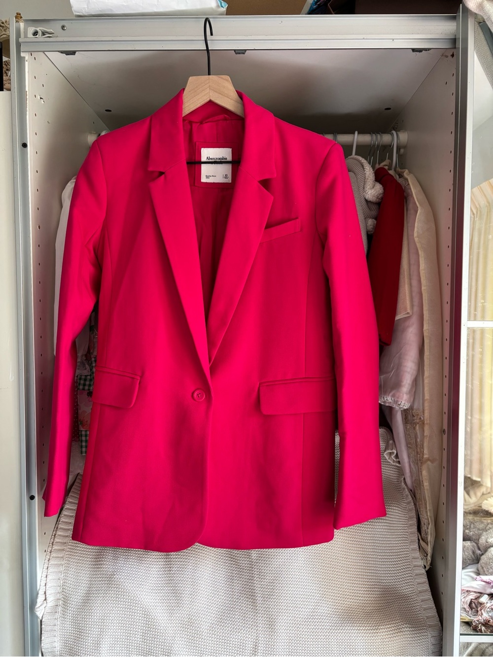 Abercrombie & Fitch Bright Fuchsia Single-Button Blazer - Women